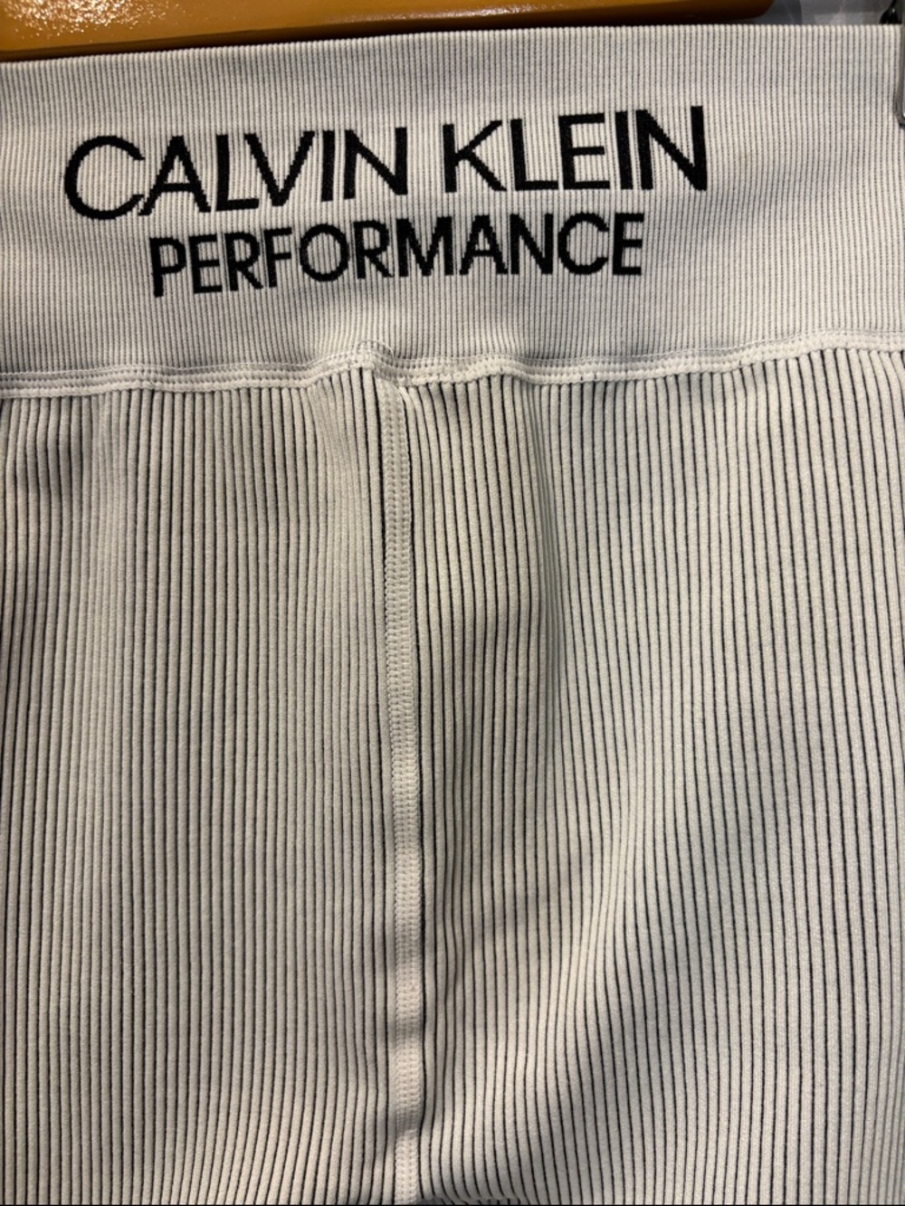 Calvin Klein Performance Light Grey Ribbed Leggings - Picture 5 of 7